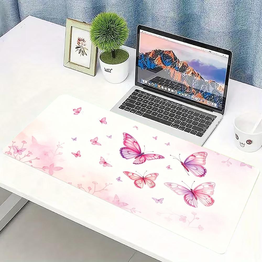 Pc Gaming Pink - Watercolor Pink Butterfly Large Gaming Mouse