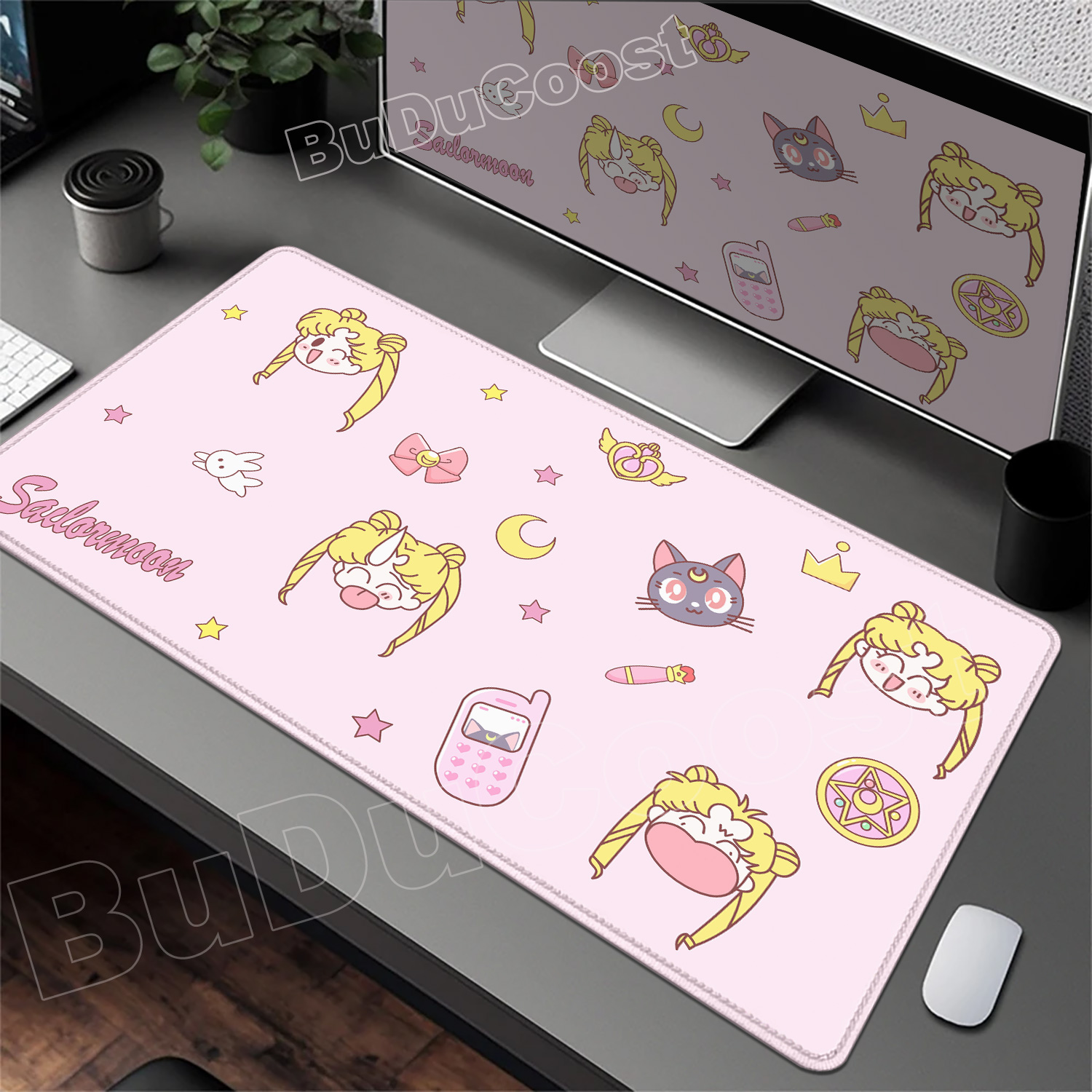 Pc Gaming Pink - Pretty Pink Desk Mat Anime Sailor
