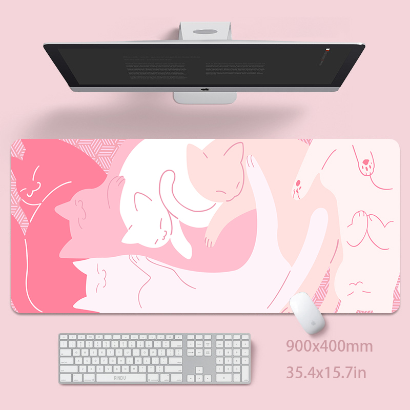 Cute Cat Large Mouse Pad 100x5 - Pc Gaming Pink review and price