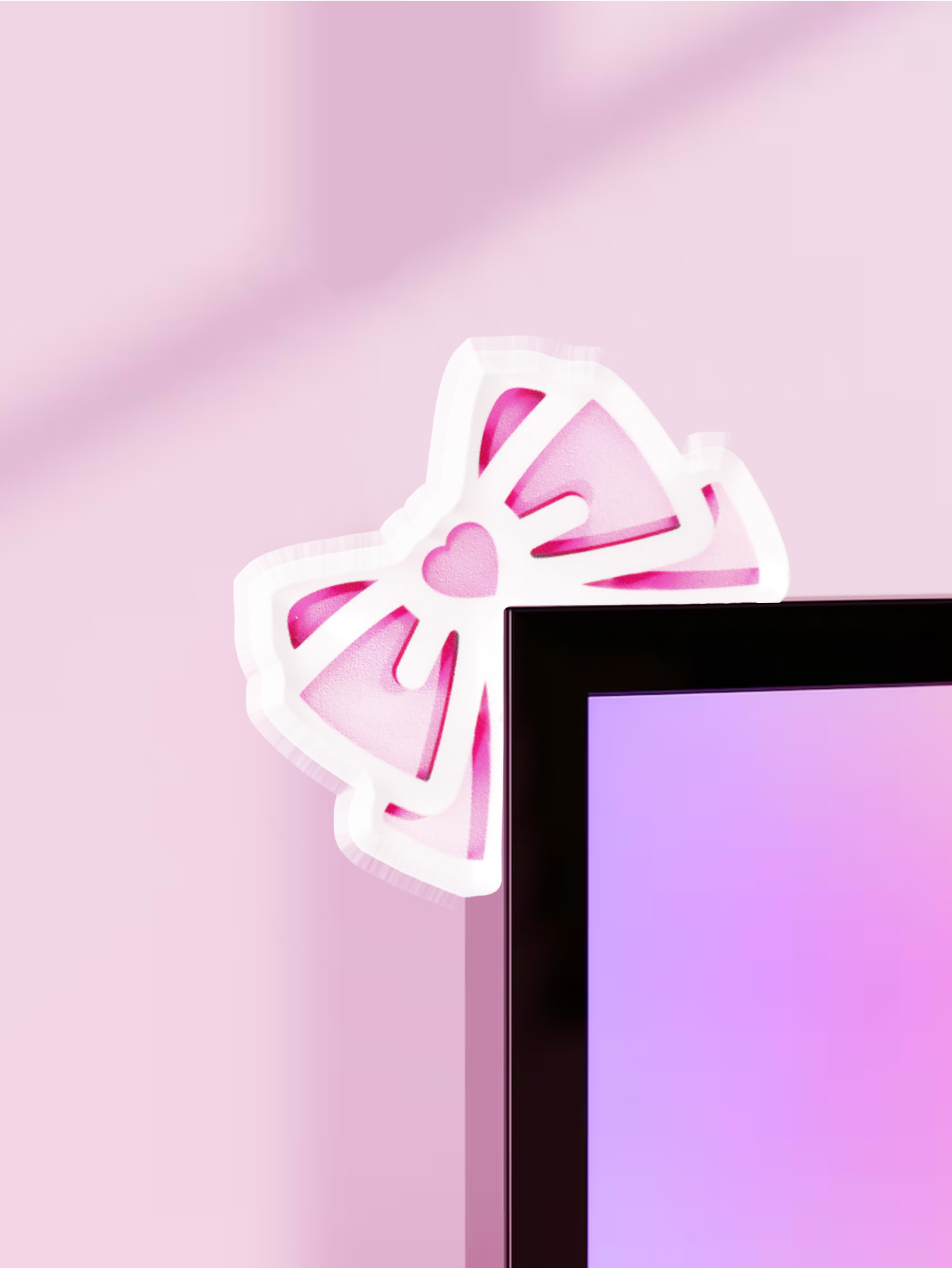 Kawaii Bow Monitor Decor Pink  - Pc Gaming Pink review and price