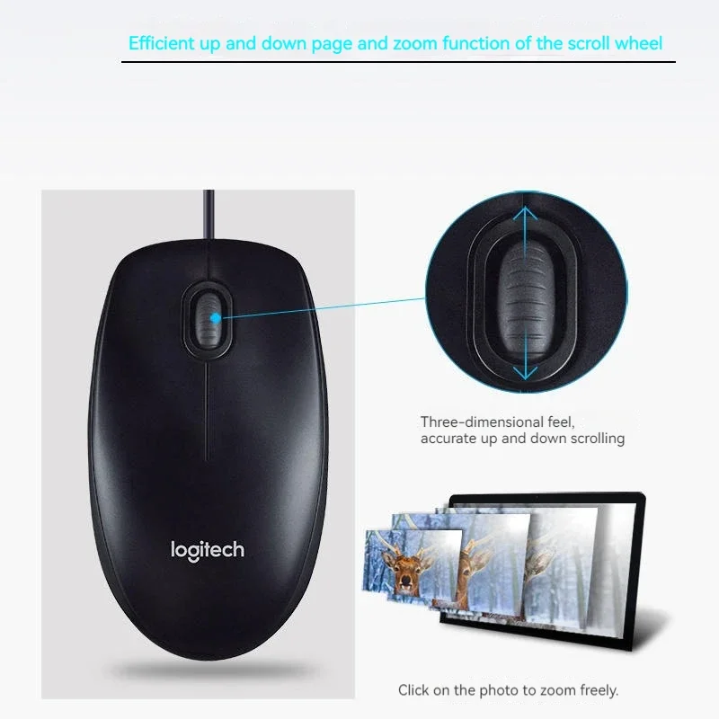 Logitech B100 Wired USB Mouse  - Pc Gaming Logitech review and price